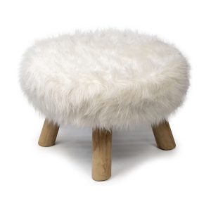 cream fluffy wide stool